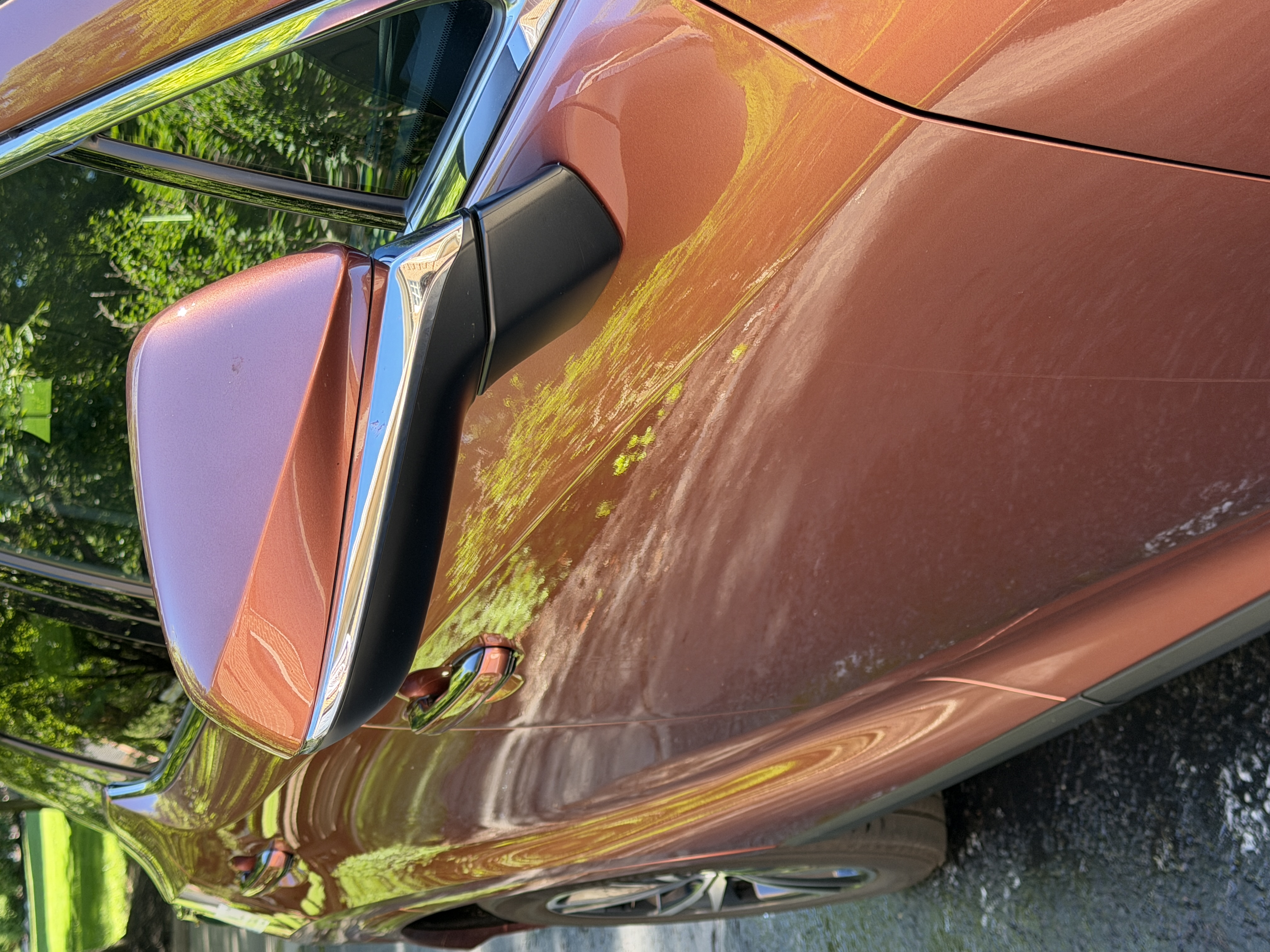 Lexus mirror and paint after cleaning